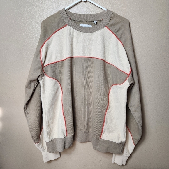 UO Standard Cloth Mens Tan French Terry Retro Crew Neck Sweatshirt-Size S - Picture 1 of 7